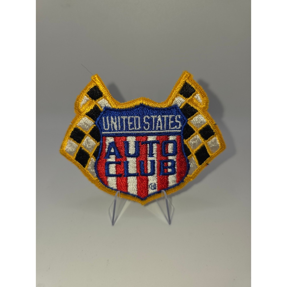 Vintage USAC United States Auto Club Racing Patch Checkered Flags 3.5" Indy